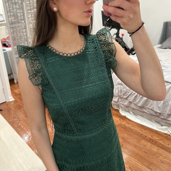 BRAND NEW J.CREW Green Lace Dress Mini 0 - Picture 3 of 7